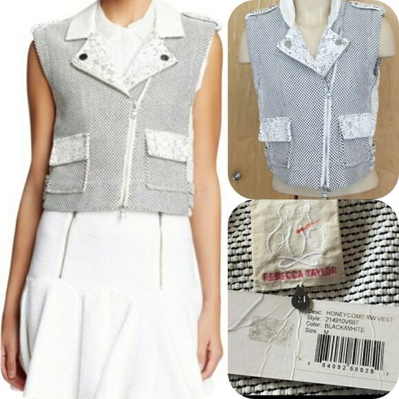 Rebecca Tweed Honeycomb LeatherTrim Moto V… - Picture 4 of 9